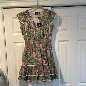 Floral Green and Pink Dress